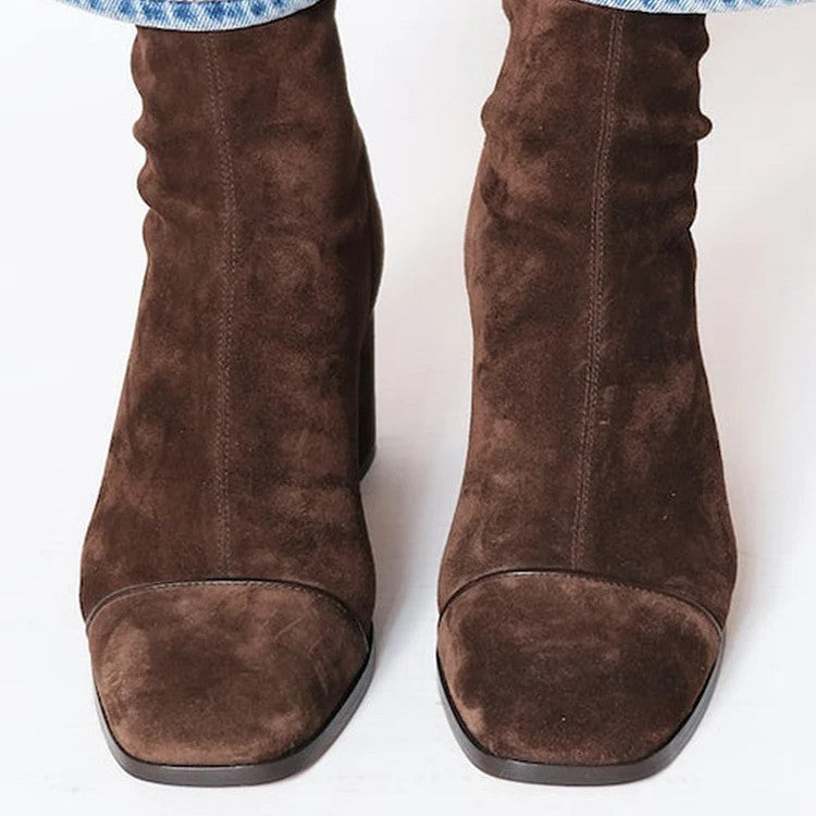 Suede side-zip ankle boots product view