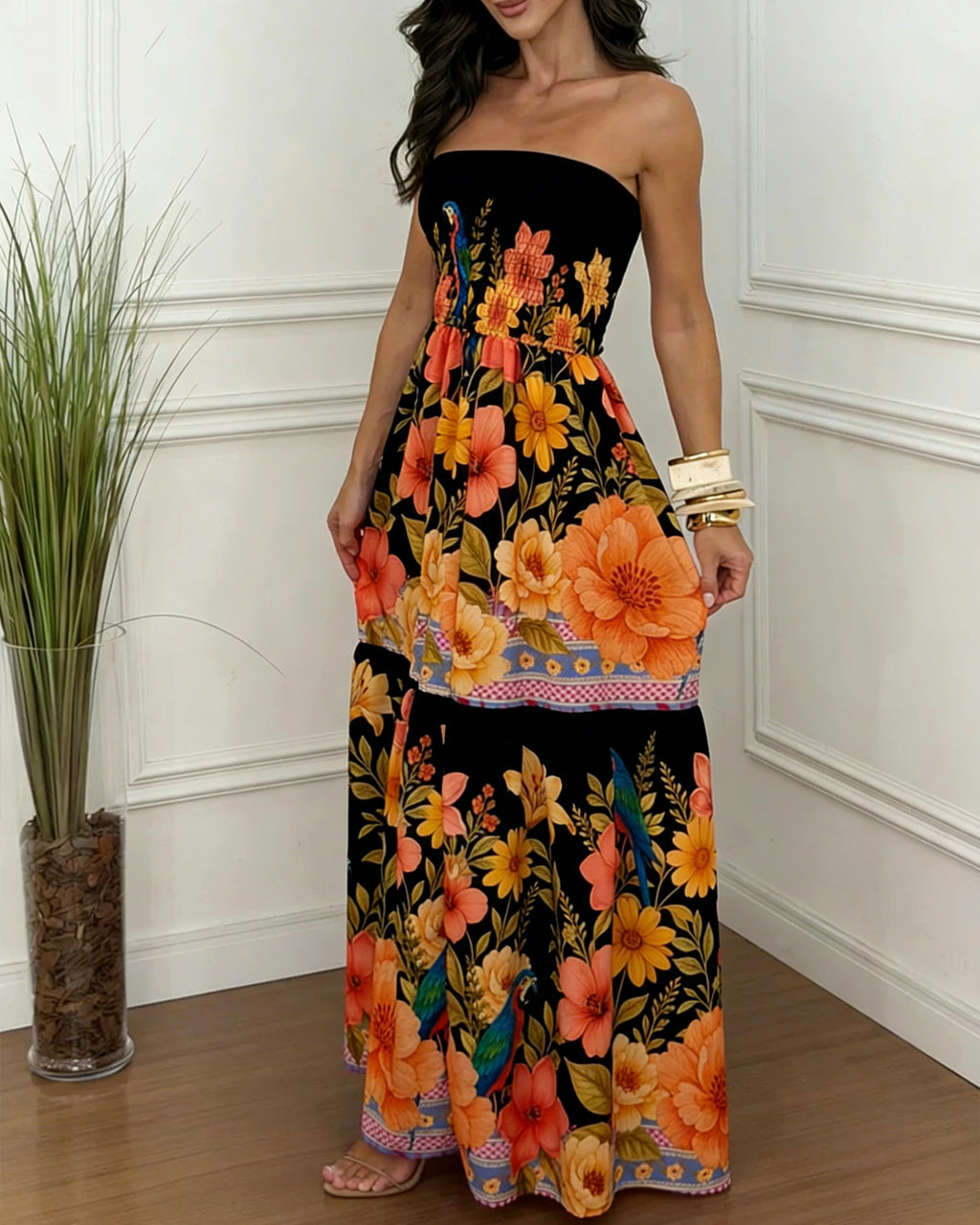 Sleeveless Floral Midi Dress