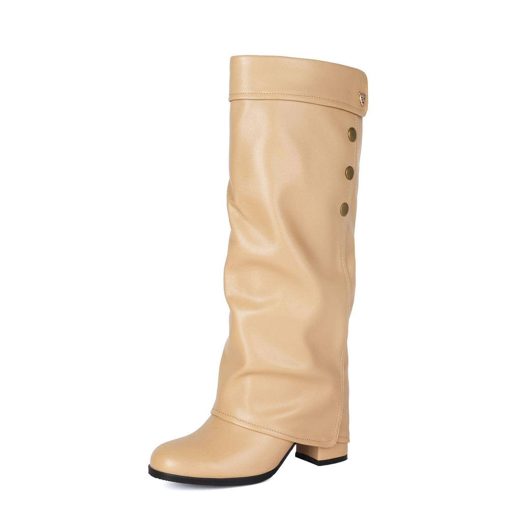 Chunky-heel knee-high boots product detail