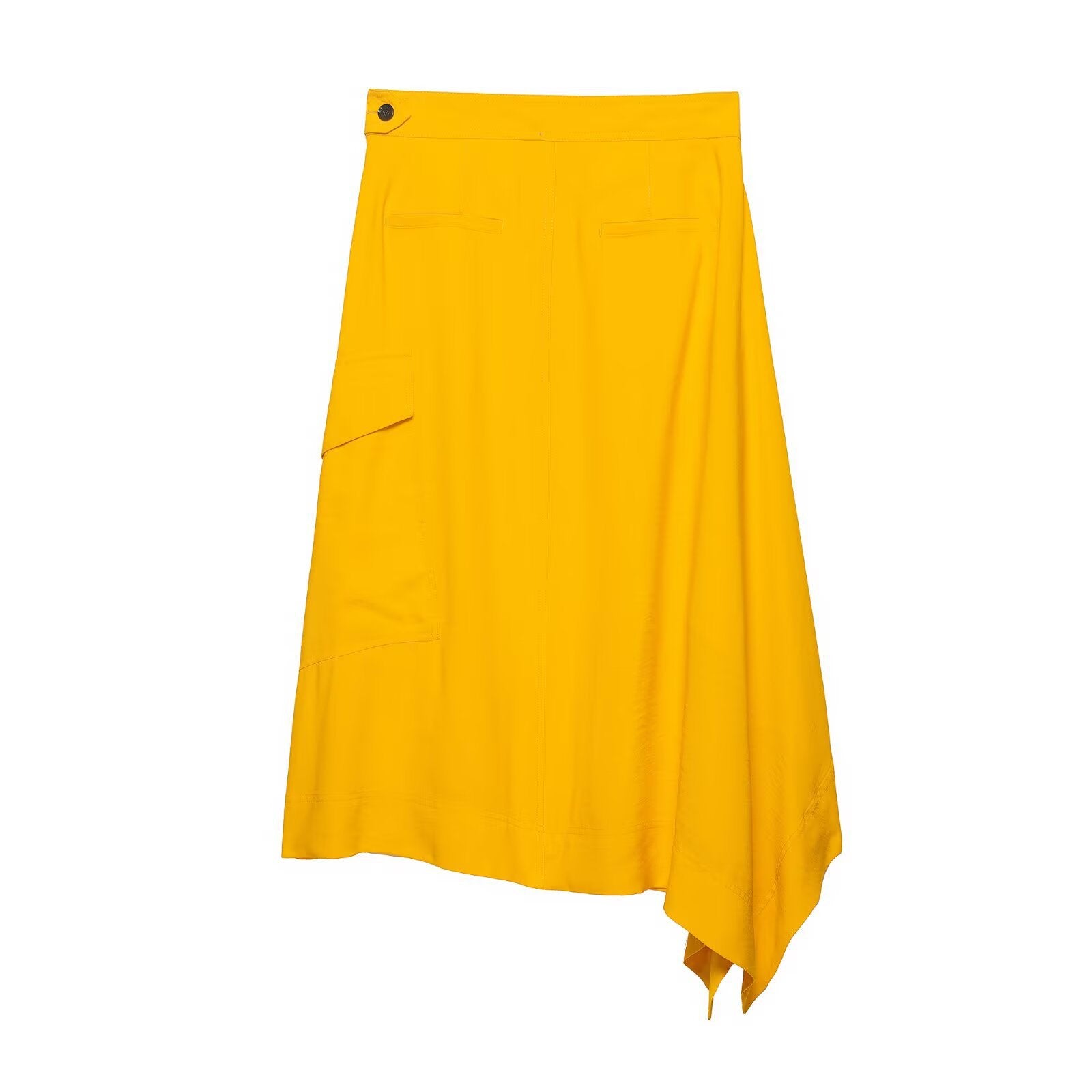 Golden Yellow Straight Midi Skirt