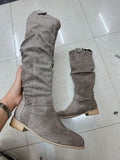 Women's round-toe high-top boots