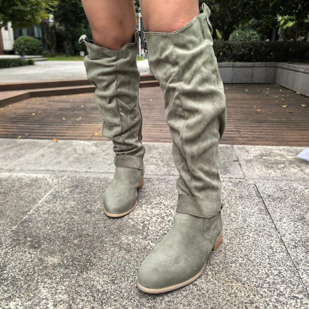 Women's high-top boots in fashion color