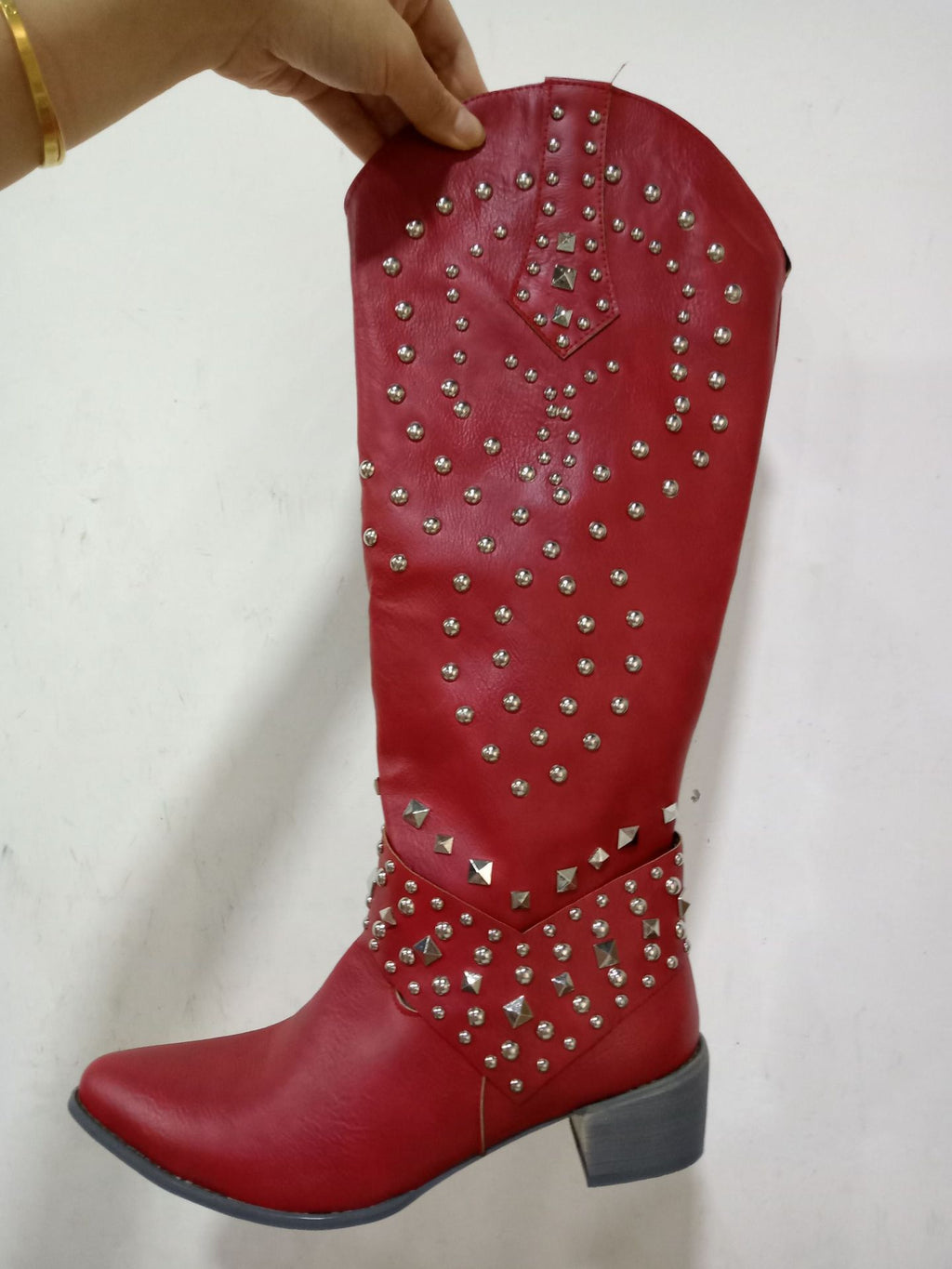 Chunky mid-heel long boots product image