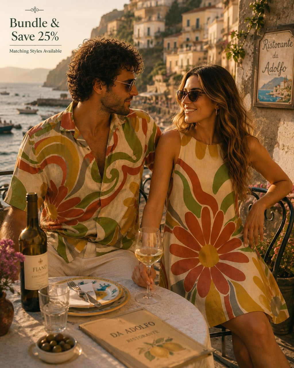 Men’s Cotton Resort Shirt | Retro Floral Mediterranean Button-Up