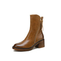 Double-zip retro platform ankle boots for women