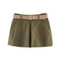 Olive Green High-Waist Shorts