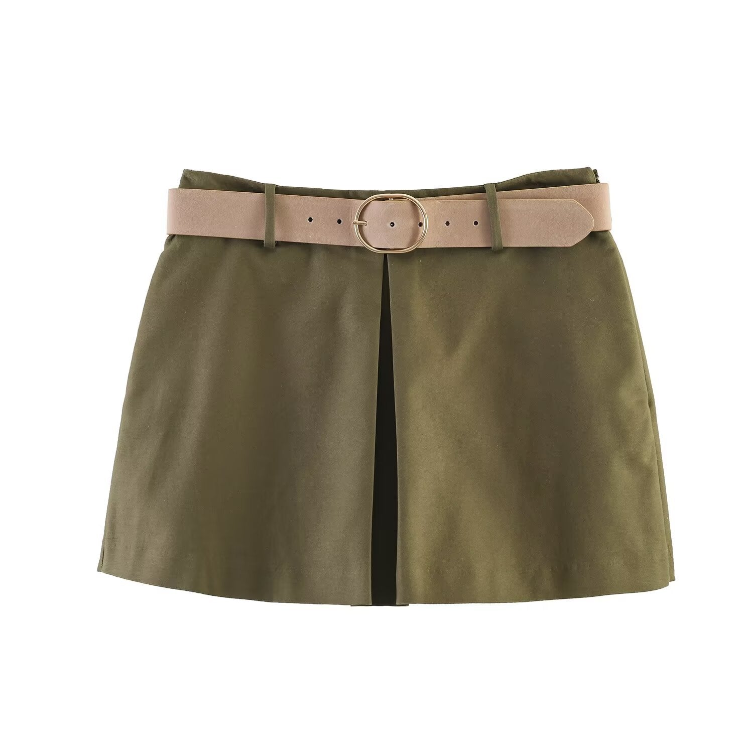 Olive Green High-Waist Shorts