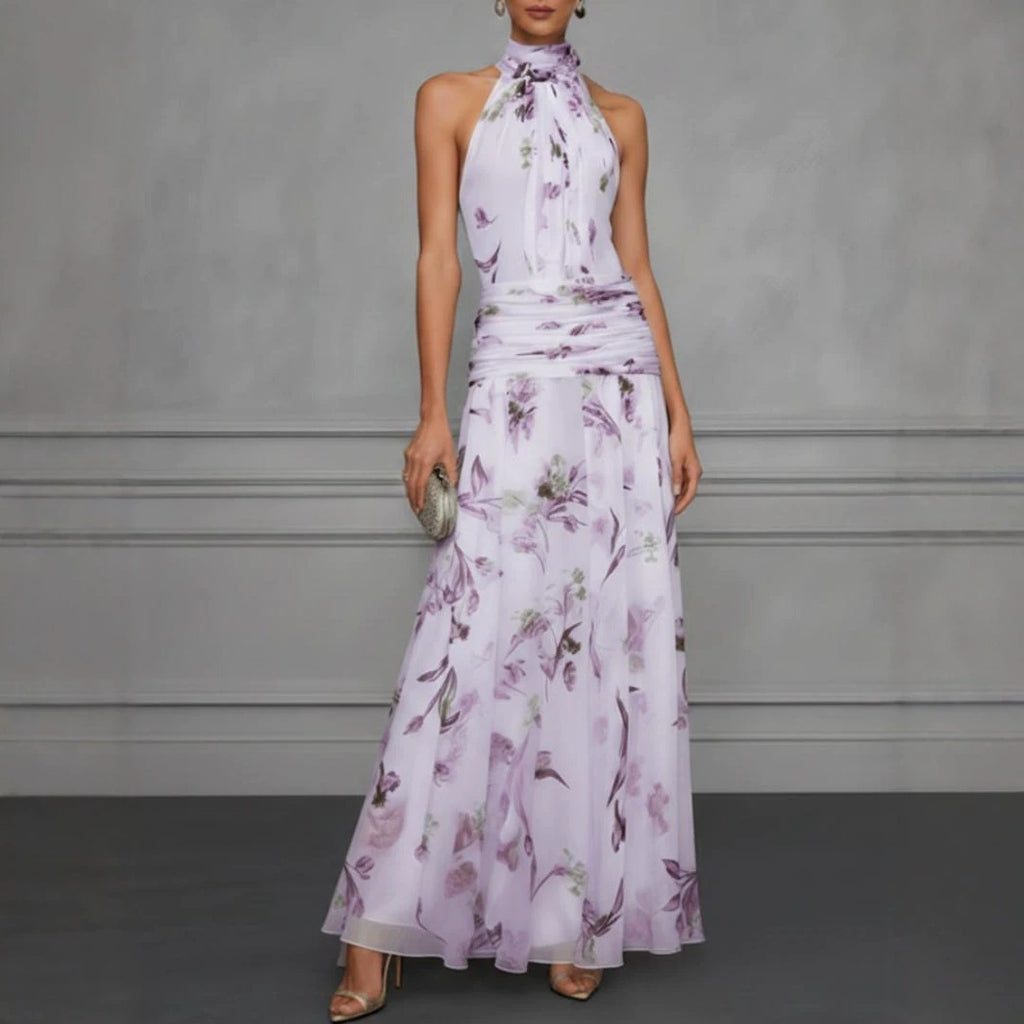 Printed Strapless Sleeveless Maxi Dress