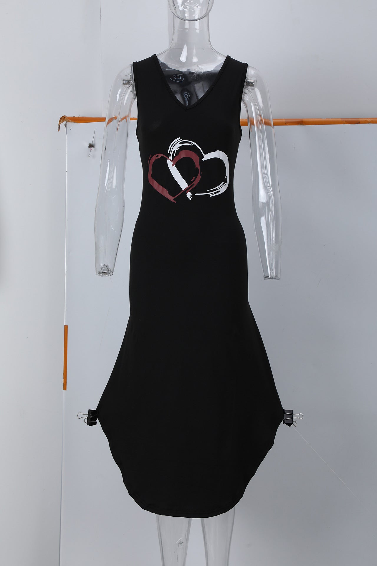 Sleeveless Printed U-Neck Maxi Dress