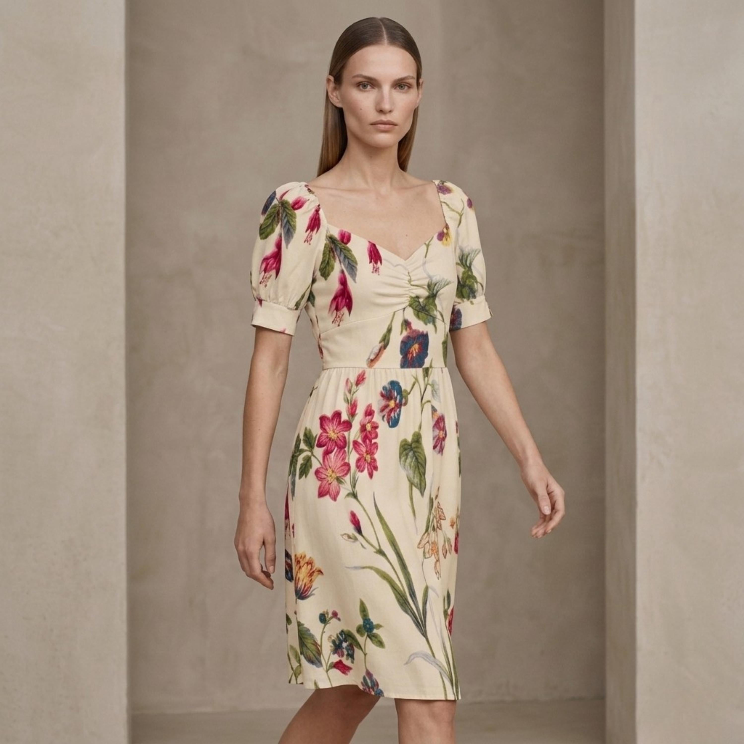 Boho Floral Sweetheart Midi Dress | Romantic Summer Sundress