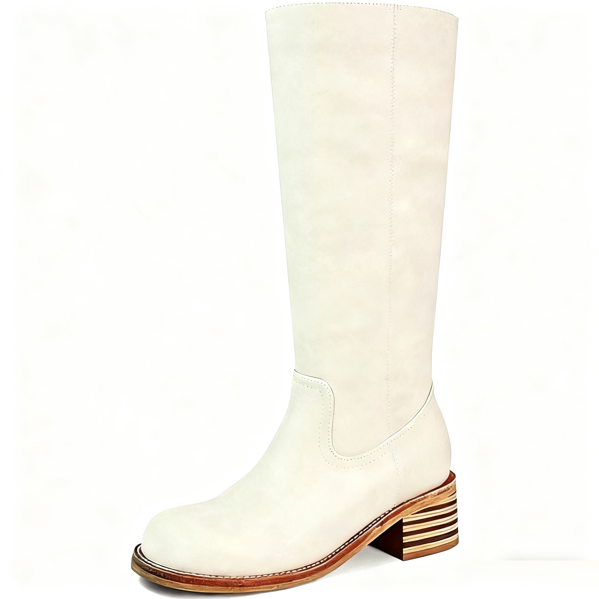 Retro western knee-high boots for women