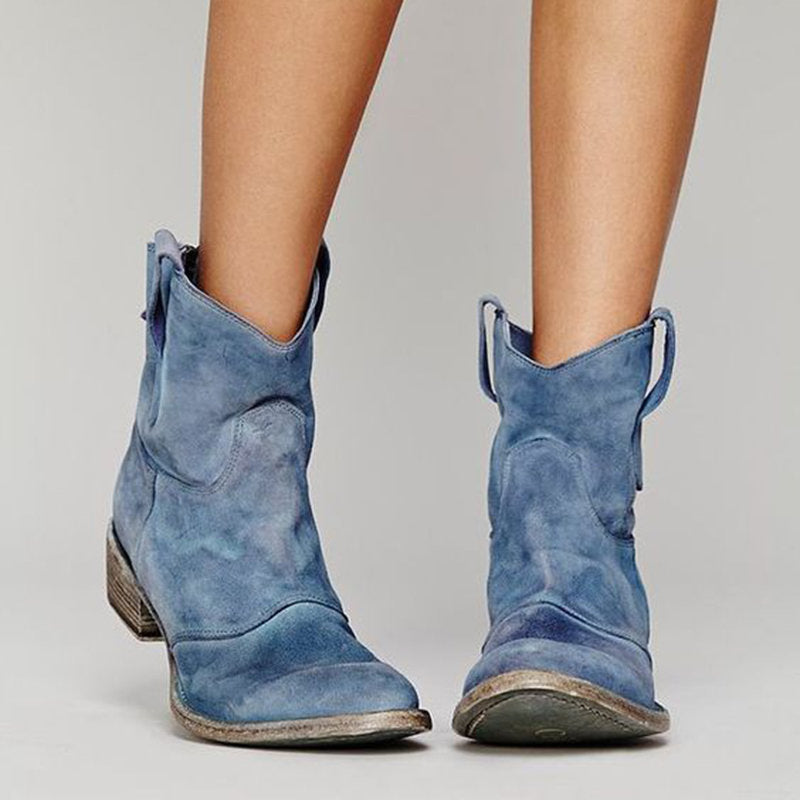 Low square-heel wide-fit boots