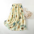 Printed Mulberry Silk A-Line Skirt