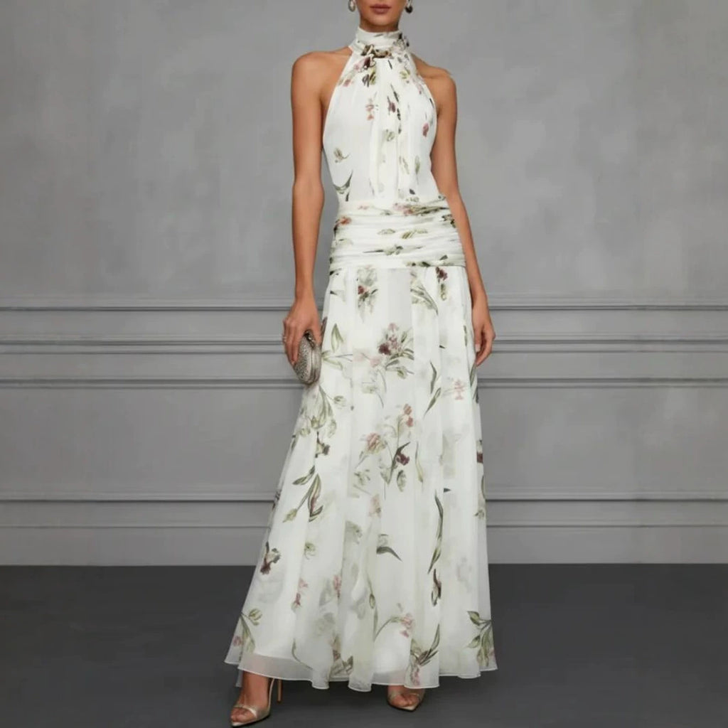 Printed Strapless Sleeveless Maxi Dress