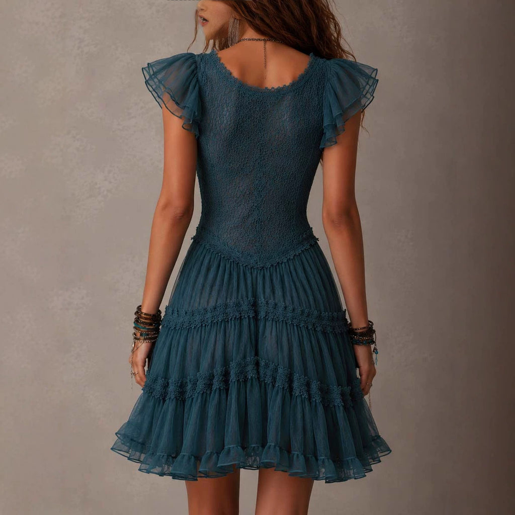 Navy V-Neck Sleeveless Mini Dress