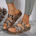 Open-toe platform sandals with crisscross straps