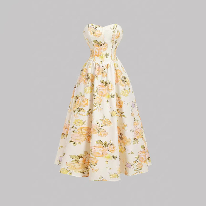 Yellow Sleeveless A-Line Dress