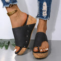 High wedge sandals with rubber sole