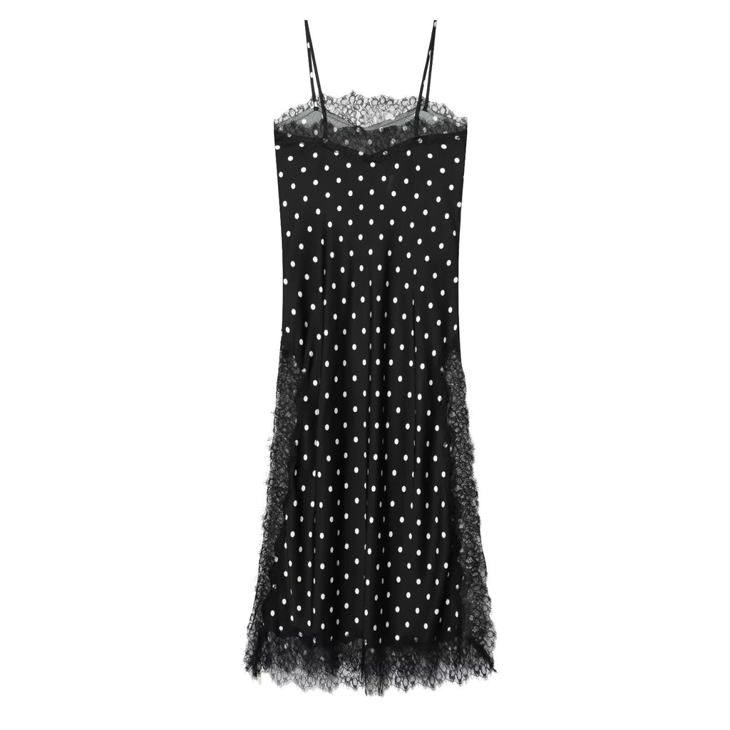 Polka-Dot Sleeveless Long Dress