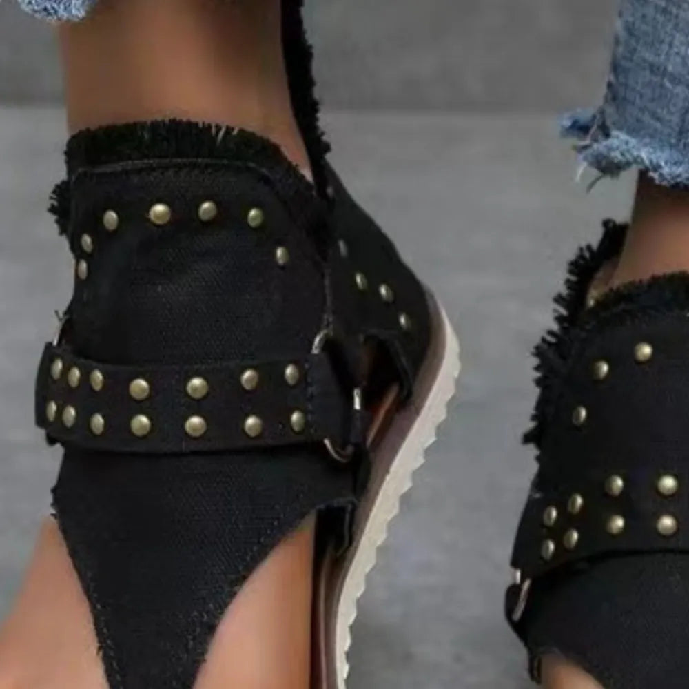 Women's low-heel canvas sandals product detail