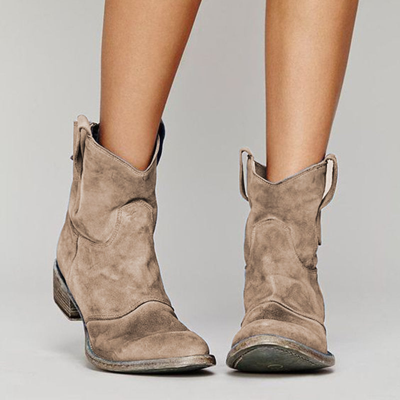 Round-toe suede boots product view