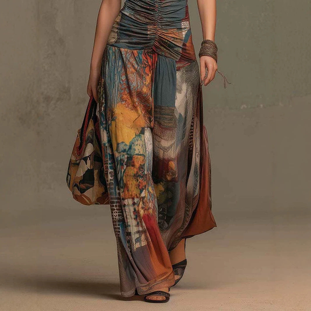 Sea Blue Halter Wide-Leg Jumpsuit