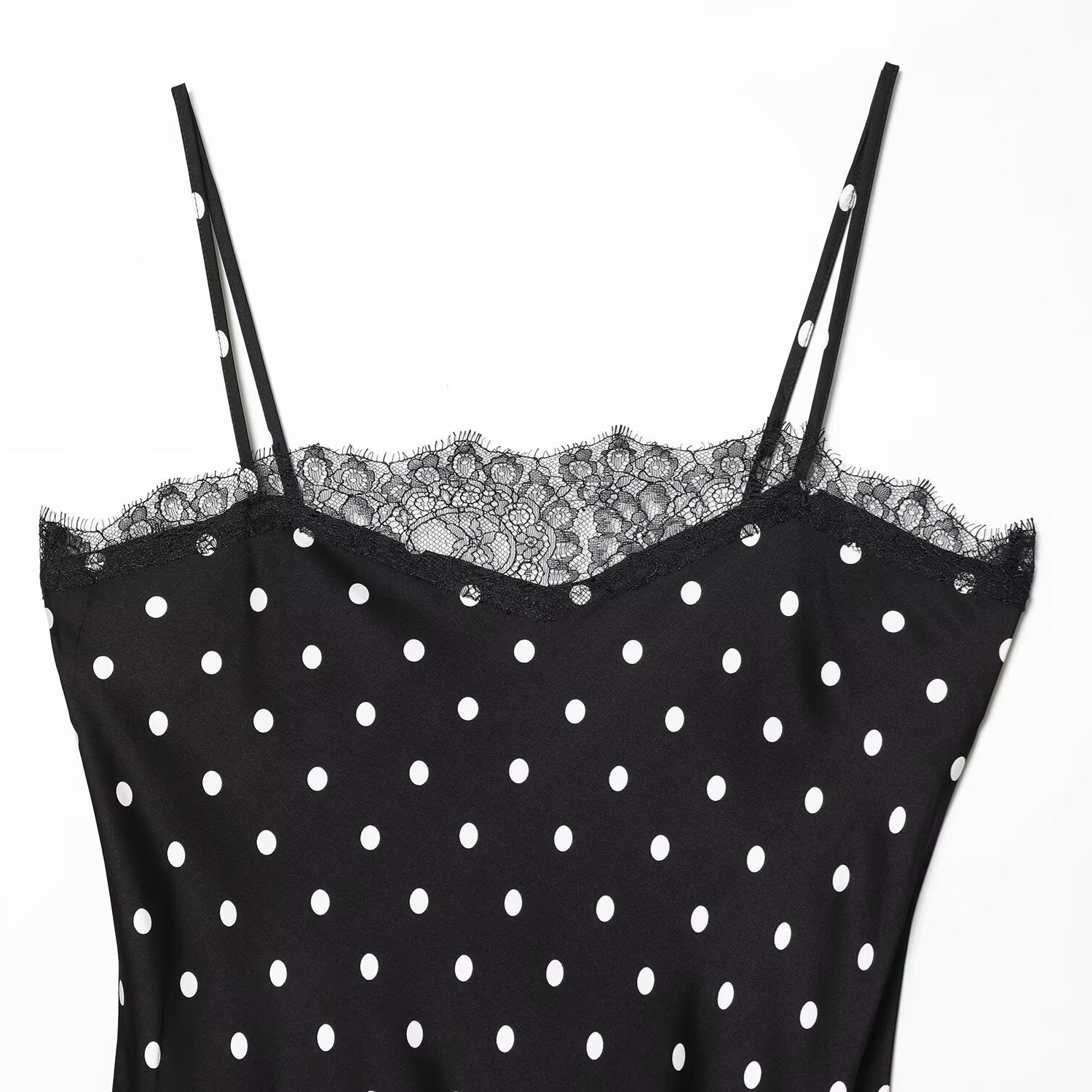Polka-Dot Sleeveless Long Dress