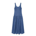 Blue Sleeveless Zip Maxi Dress