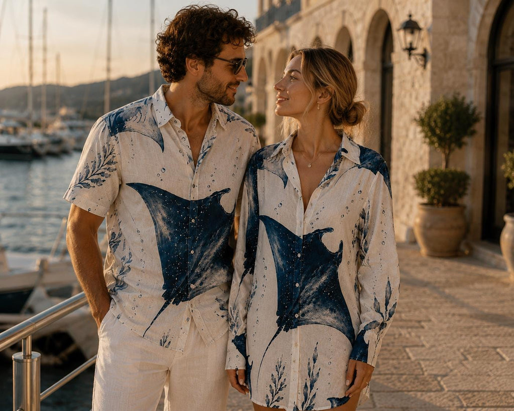 Manta Ray Mini Shirt Dress | Coastal Resort Vacation Dress