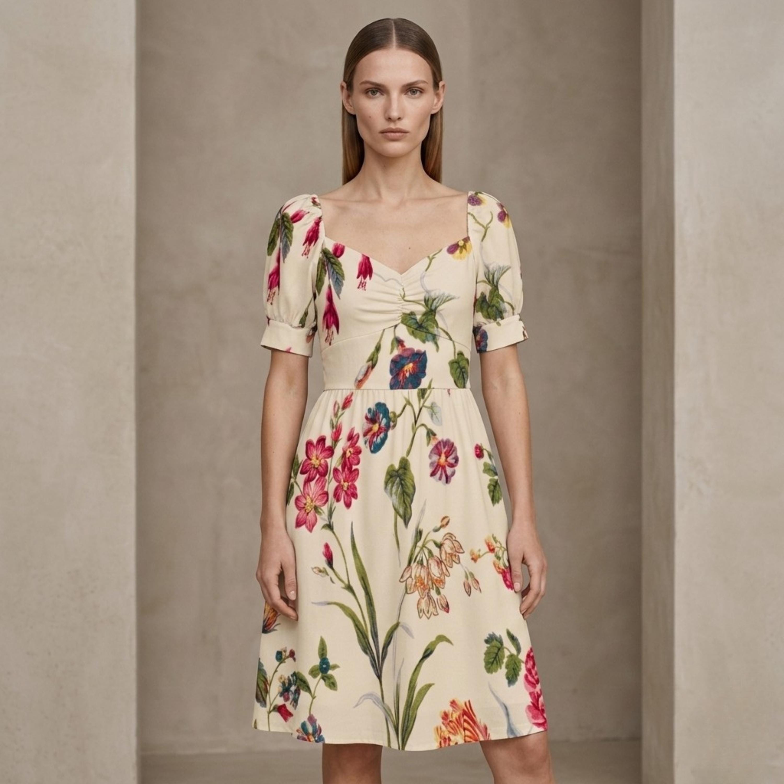 Boho Floral Sweetheart Midi Dress | Romantic Summer Sundress