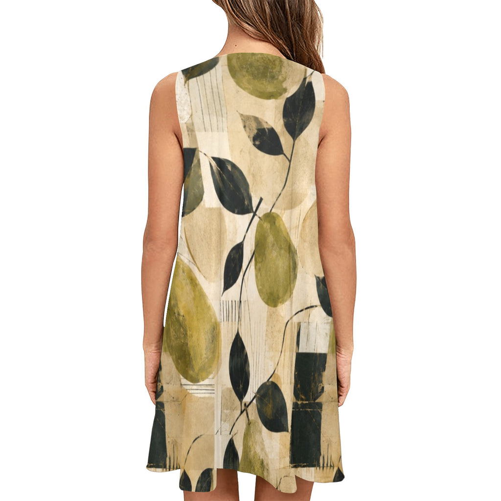 Women's Sleeveless A-Line Pocket Dress (D57)