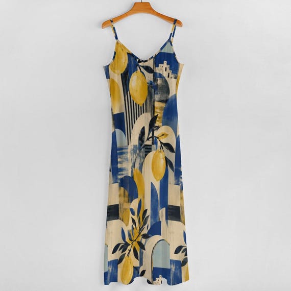 Lemon and arch print ankle maxi dress – image 12