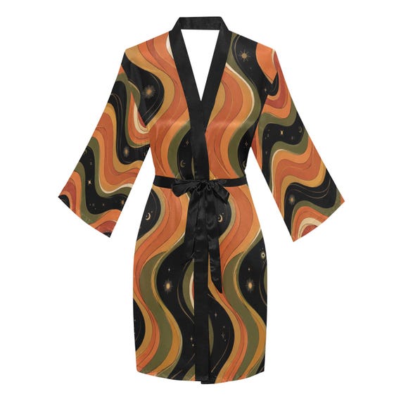 Celestial retro satin bridesmaid robe – image 10