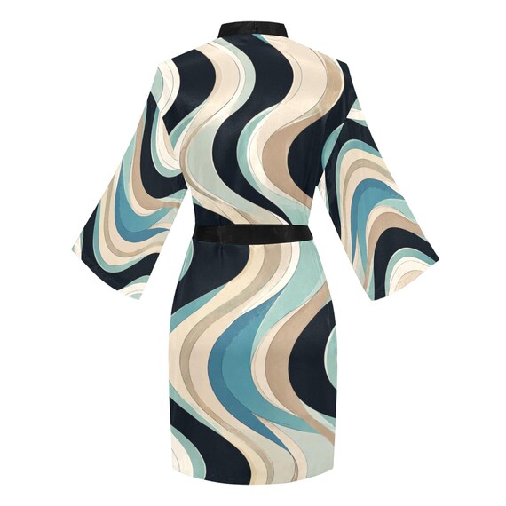 Retro Wave satin bridesmaid robe – image 8