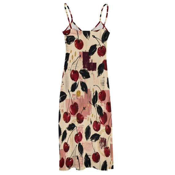 Cherry print slip maxi dress – image 13