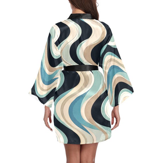 Retro Wave satin bridesmaid robe – image 10