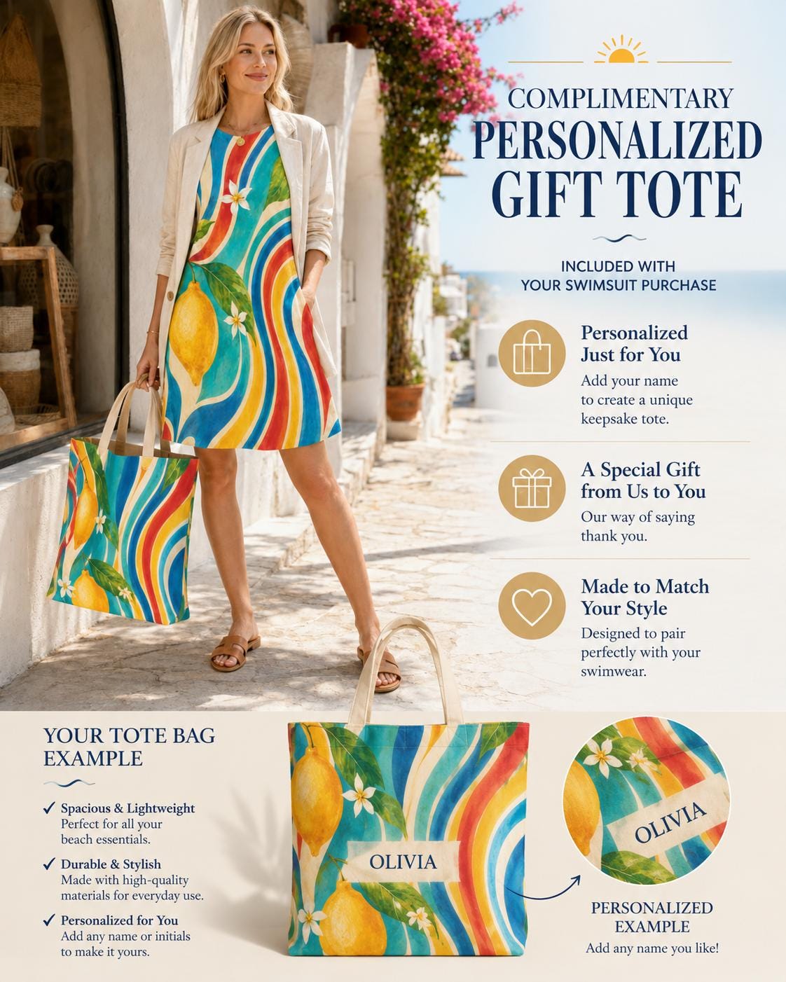Lemon Wave A-Line Dress, Amalfi Vacation Outfit, Retro Resort Wear With Pockets - image 2