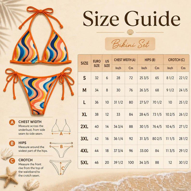 Mediterranean Lemon Bikini Set, Blue Tile Triangle Top and Tie-Side Bottom - image 4