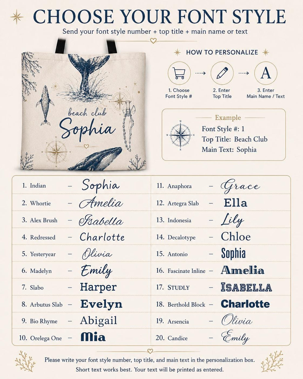 Personalized Whale Beach Club Tote Bag, Custom Canvas Resort Vacation Bag - image 2