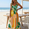 Amalfi Lemon Print Maxi Dress, Mediterranean Italian Summer Resort Wear - image 1
